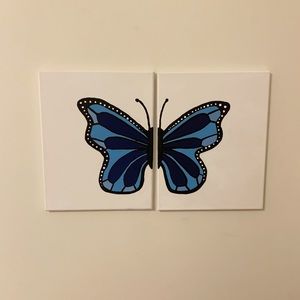 2 piece butterfly painting